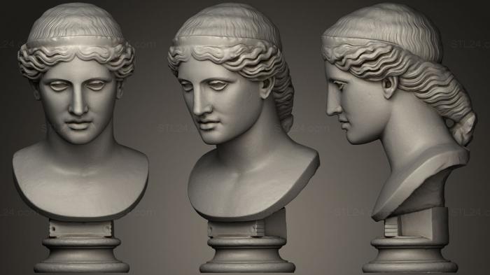Бюсты и головы античные и исторические (Артемида, BUSTA_0209) 3D модель для ЧПУ станка